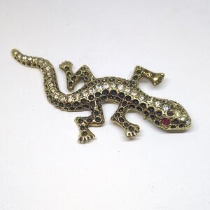 Elegant Gold and Black Reptile Brooch